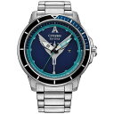 V`Y Y rv ANZT[ Eco-Drive Men's Avatar Stainless Steel Bracelet Watch 46mm Silver-tone