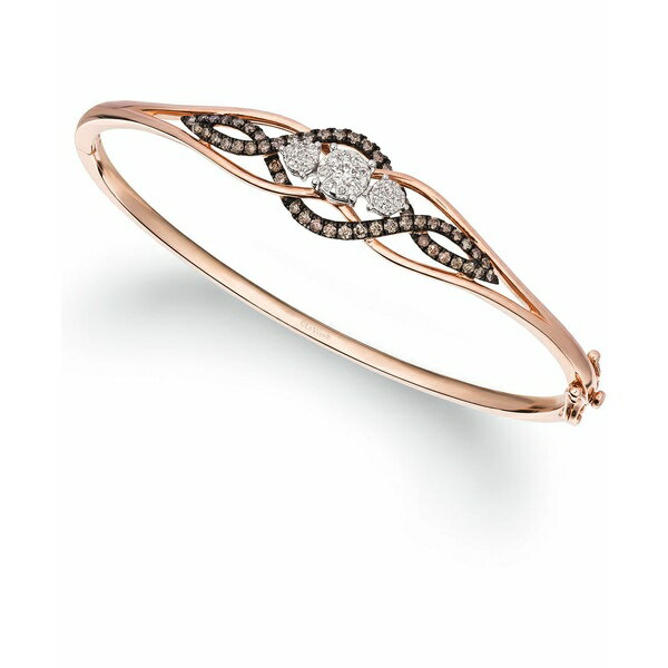  ǥ ֥쥹åȡХ󥰥롦󥯥å ꡼ Chocolate Diamond (1/5 ct. t.w.) & Vanilla Diamond (3/8 ct. t.w.) Bangle Bracelet in 14k Rose Gold Rose gold