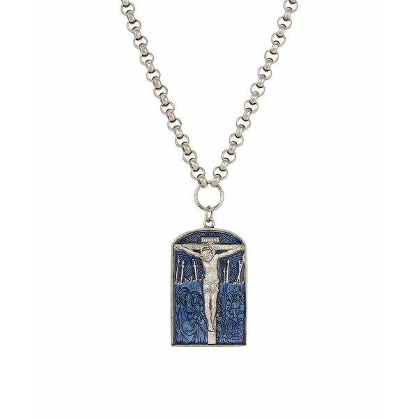 2028 fB[X lbNXE`[J[Ey_ggbv ANZT[ Symbols of Faith Enamel Crucifix Necklace Blue