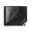 ebhx[J[ Y z ANZT[ Men's Korning Metal Corner Bifold Coin Wallet Black