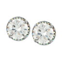 ベッツィジョンソン メンズ ピアス・イヤリング アクセサリー Silver-Tone Crystal Round Stud Earrings Silver