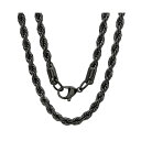XeB[^C fB[X lbNXE`[J[Ey_ggbv ANZT[ Men's black IP Plated Stainless Steel Rope Chain 30