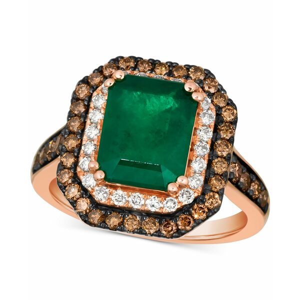 ルヴァン レディース リング アクセサリー Costa Smeralda Emeralds (2 1/2 ct. t.w.), Chocolate Diamonds (5/8 ct. t.w.) & Nude Diamonds (1/4 ct. t.w.) Ring set in 14k Rose Gold 14K Strawberry Gold Ring