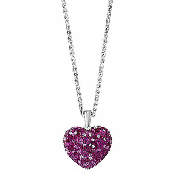 GtB[ RNV fB[X lbNXE`[J[Ey_ggbv ANZT[ EFFY&reg; Ruby (2 ct. t.w.) & Pink Sapphire (1-7/8 ct. t.w.) Ombr&eacute; Heart Cluster 18