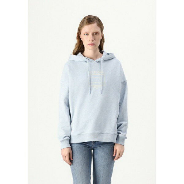 トミー ヒルフィガー レディース パーカー・スウェットシャツ アウター OUTLINE FLAG HOODIE - Sweatshirt - ice blue heather