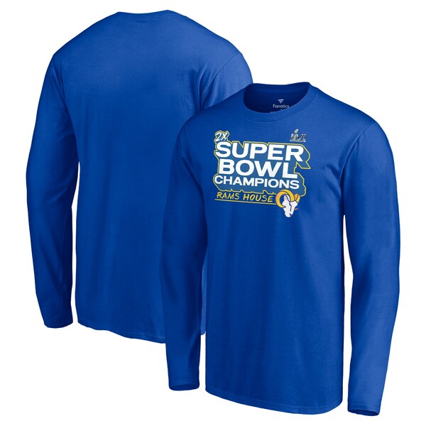 ファナティクス メンズ Tシャツ トップス Los Angeles Rams Fanatics Branded Super Bowl LVI Champions Big & Tall Parade Long Sleeve TShirt Royal