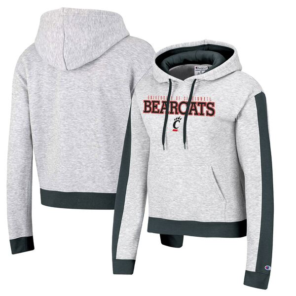 ԥ ǥ ѡåȥ  Cincinnati Bearcats Champion Women's TriBlend Boxy Cropped Pullover Hoodie Heathered Gray