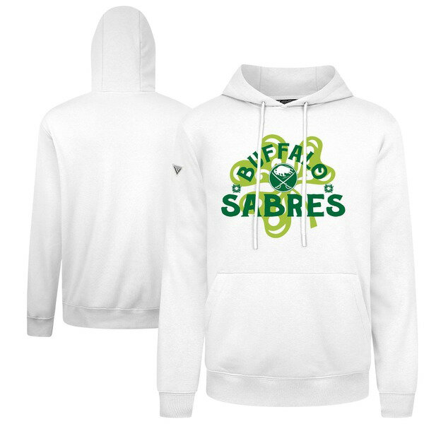 レベルウェア メンズ ジャケット&ブルゾン アウター Buffalo Sabres Levelwear St. Patrick's Day Podium Shamrock Pullover Hoodie White