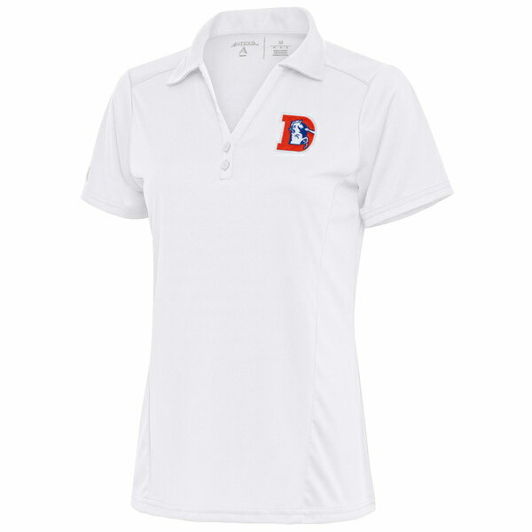 アンティグア レディース ポロシャツ トップス Denver Broncos Antigua Women's Throwback Logo Tribute Polo White