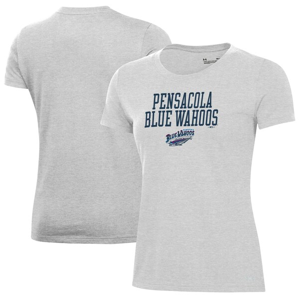 アンダーアーマー レディース Tシャツ トップス Pensacola Blue Wahoos Under Armour Women's Performance TShirt Gray