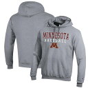 チャンピオン メンズ パーカー・スウェットシャツ アウター Minnesota Golden Gophers Champion Baseball Stack Pullover Hoodie Gray