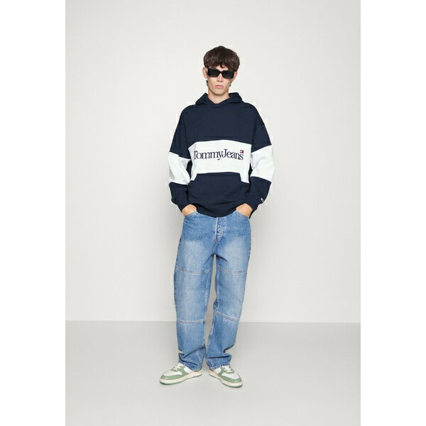 トミーヒルフィガー メンズ サンダル シューズ SKATER SERIF LINEAR HOODIE - Sweatshirt - twilight navy