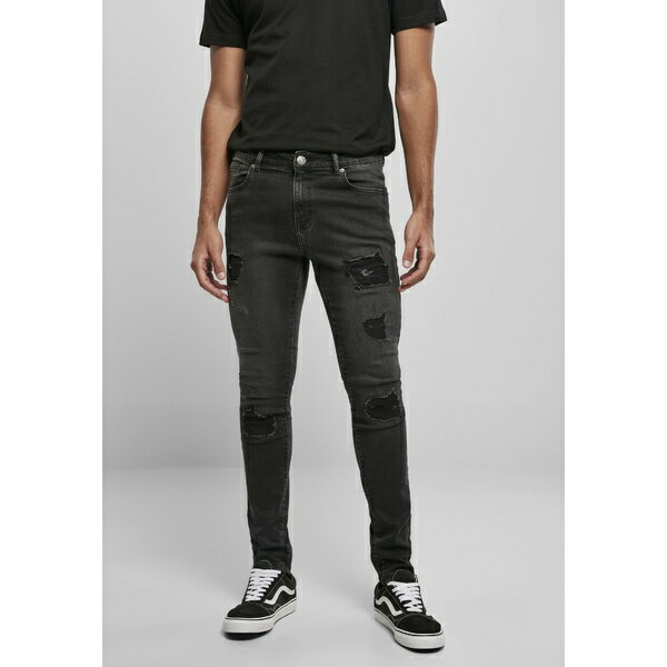 Х 饷å   塼 HEAVY DESTROYED SLIM FIT JEANS - Slim fit jeans - realblk heavy destroyed washed