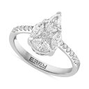 エフィー コレクション メンズ リング アクセサリー EFFY Diamond Pear Shaped Cluster Engagement Ring (1-1...