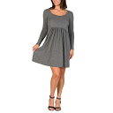 24セブンコンフォート レディース ワンピース トップス Women's Long Sleeve Babydoll Knee Length Dress Smoke