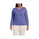 ランズエンド レディース ニット&セーター アウター Plus Size Cashmere Sweater Rich periwinkle heather