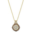 ルヴァン レディース ネックレス・チョーカー・ペンダントトップ アクセサリー Nude Diamond & Chocolate Diamond Halo Clu...