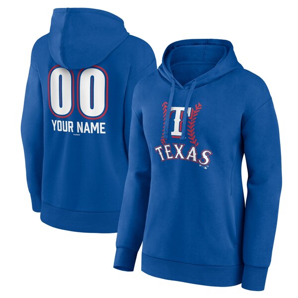ファナティクス レディース パーカー・スウェットシャツ アウター Texas Rangers Women's Personalized Name & Number Fastball Pullover Hoodie Royal