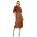 マックダガル レディース ワンピース トップス Women's Embellished Cape High Neck Midi Dress Copper