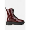ロンンドンラグ レディース ブーツ シューズ mosh faux leather ankle biker boots Burgundy