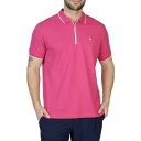 テーラーバード メンズ ポロシャツ トップス Men's Pique Zipper Polo Shirt with Tipping Flamingo pink