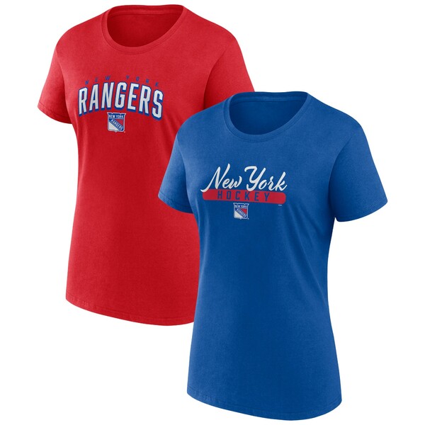 ファナティクス レディース Tシャツ トップス New York Rangers Fanatics Branded Women 039 s TwoPack Fan Tshirt Set Blue/Red