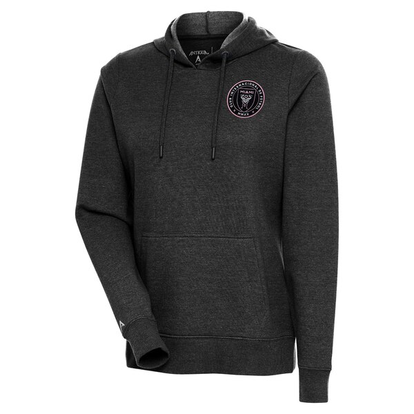 ƥ ǥ ѡåȥ  Inter Miami CF Antigua Women's Logo Action Pullover Hoodie Heather Black