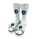 アイスライド メンズ サンダル シューズ Minnesota Timberwolves ISlide Team Logo Speckle Socks & Slide Sandals Bundle White
