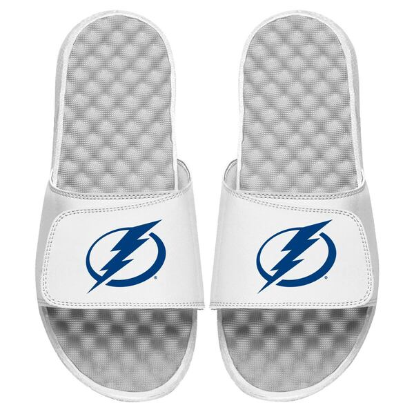 アイスライド メンズ サンダル シューズ Tampa Bay Lightning ISlide Primary Logo Slide Sandals White