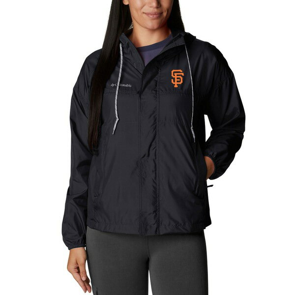 コロンビア ウィンドブレーカー レディース コロンビア レディース ジャケット＆ブルゾン アウター San Francisco Giants Columbia Women's Flash Challenger FullZip Windbreaker Jacket Black