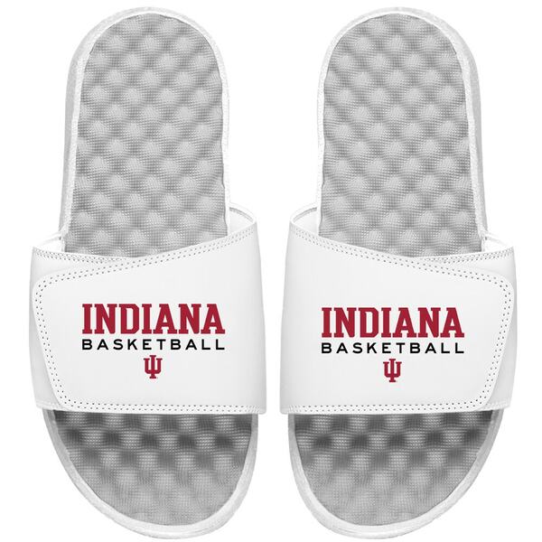 アイスライド メンズ サンダル シューズ Indiana Hoosiers ISlide Basketball Wordmark Slide Sandals White
