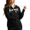 AeBOA fB[X p[J[EXEFbgVc AE^[ Los Angeles Rams Antigua Women's Wordmark Victory FullZip Hoodie Black