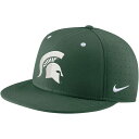 ナイキ メンズ 帽子 アクセサリー Michigan State Spartans Nike True Performance Fitted Hat Green