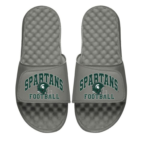 アイスライド メンズ サンダル シューズ Michigan State Spartans ISlide Football Slide Sandals Gray