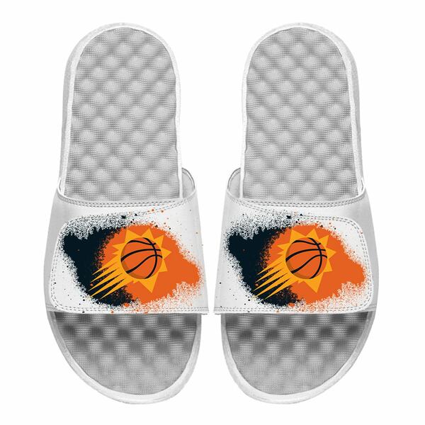 アイスライド メンズ サンダル シューズ Phoenix Suns ISlide Spray Paint Slide Sandals White