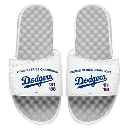 アイスライド メンズ サンダル シューズ Los Angeles Dodgers ISlide 1981 & 1988 World Series Champions Throwback Slide Sandals White