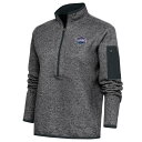 アンティグア レディース パーカー・スウェットシャツ アウター Greensboro Swarm Antigua Women's Fortune HalfZip Pullover Jacket Heather Charcoal