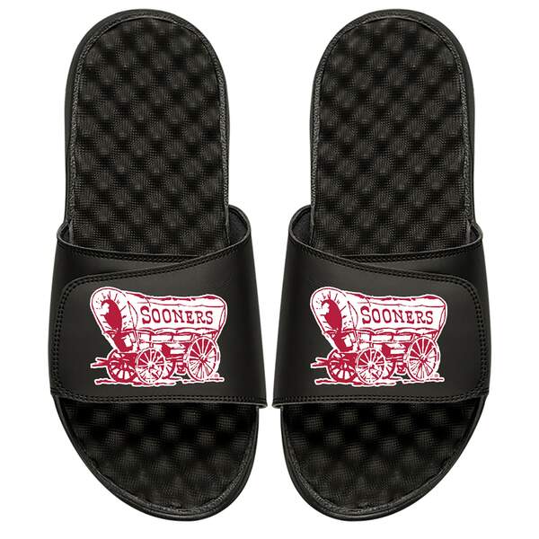 アイスライド メンズ サンダル シューズ Oklahoma Sooners ISlide Wagon Slide Sandals Black