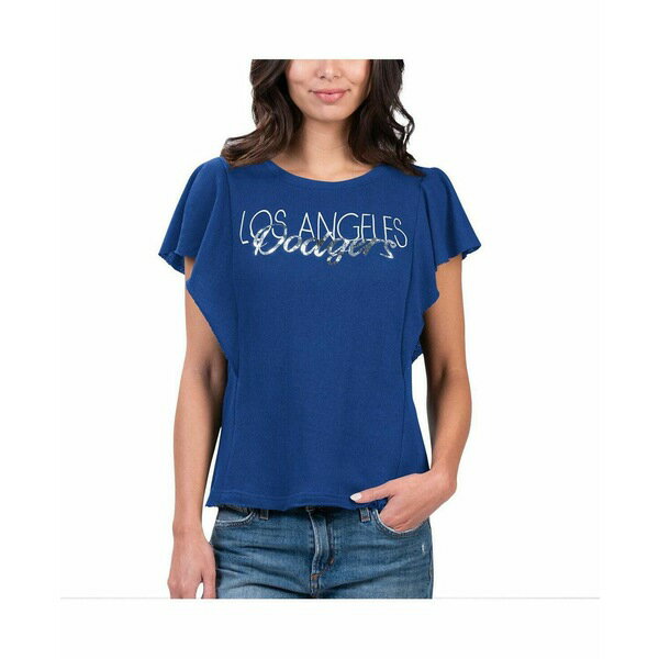カールバンクス レディース Tシャツ トップス Women's Royal Los Angeles Dodgers Crowd Wave T-shirt Royal