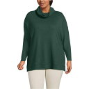 ランズエンド レディース カットソー トップス Plus Size Long Sleeve Cozy Knit Cowl Neck Tunic Deep for...