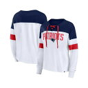 ファナティクス レディース カットソー トップス Women's White, Navy New England Patriots Plus Size Even...