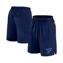 ファナティクス メンズ カジュアルパンツ ボトムス Men's Navy St. Louis Blues Authentic Pro Tech Shorts N...