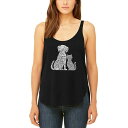 エルエーポップアート レディース カットソー トップス Women's Premium Word Art Flowy Dogs and Cats Tank To...