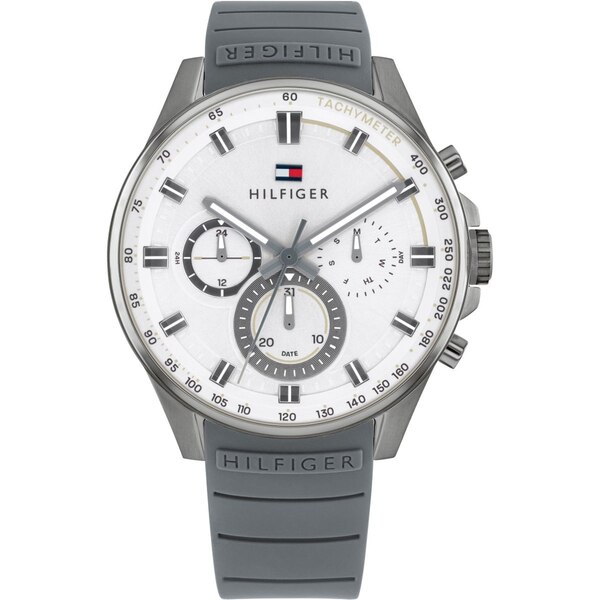 【送料無料】 トミー ヒルフィガー メンズ 腕時計 アクセサリー Mens Tommy Hilfiger Max Watch Grey and White