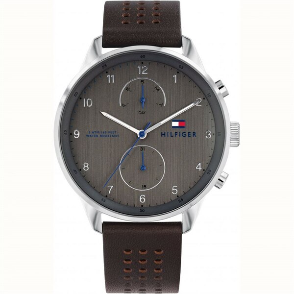 【送料無料】 トミー ヒルフィガー メンズ 腕時計 アクセサリー Mens Tommy Hilfiger Chase Watch 1791579 Silver, Grey and Brown