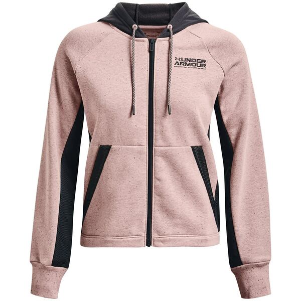 yz A_[A[}[ fB[X p[J[EXEFbgVc AE^[ Armour Rival Fleece Full Zip Hoodie Womens Pink