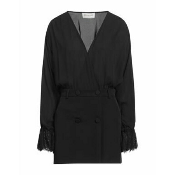 【送料無料】 エルマンノ フィレンツェ レディース ワンピース トップス Mini dresses Black