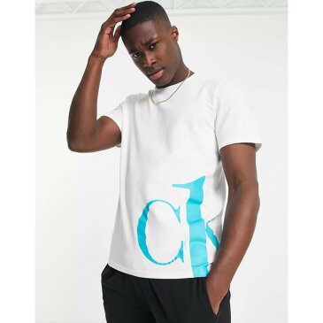カルバンクライン メンズ Tシャツ トップス Calvin Klein CK1 graphic lounge t-shirt in white White