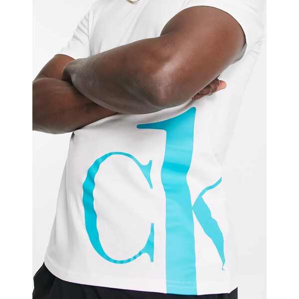 カルバンクライン メンズ Tシャツ トップス Calvin Klein CK1 graphic lounge t-shirt in white White