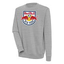 アンティグア メンズ パーカー・スウェットシャツ アウター New York Red Bulls Antigua Victory Pullover Sweatshirt Heather Gray